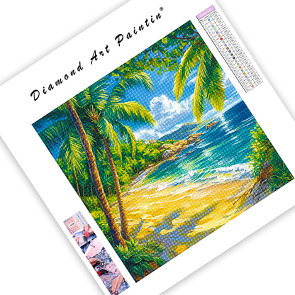 Tropical Beach With Clear Blue Water - Diamond Painting