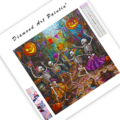 Lively Dance Party of Skeletons - Diamond Painting