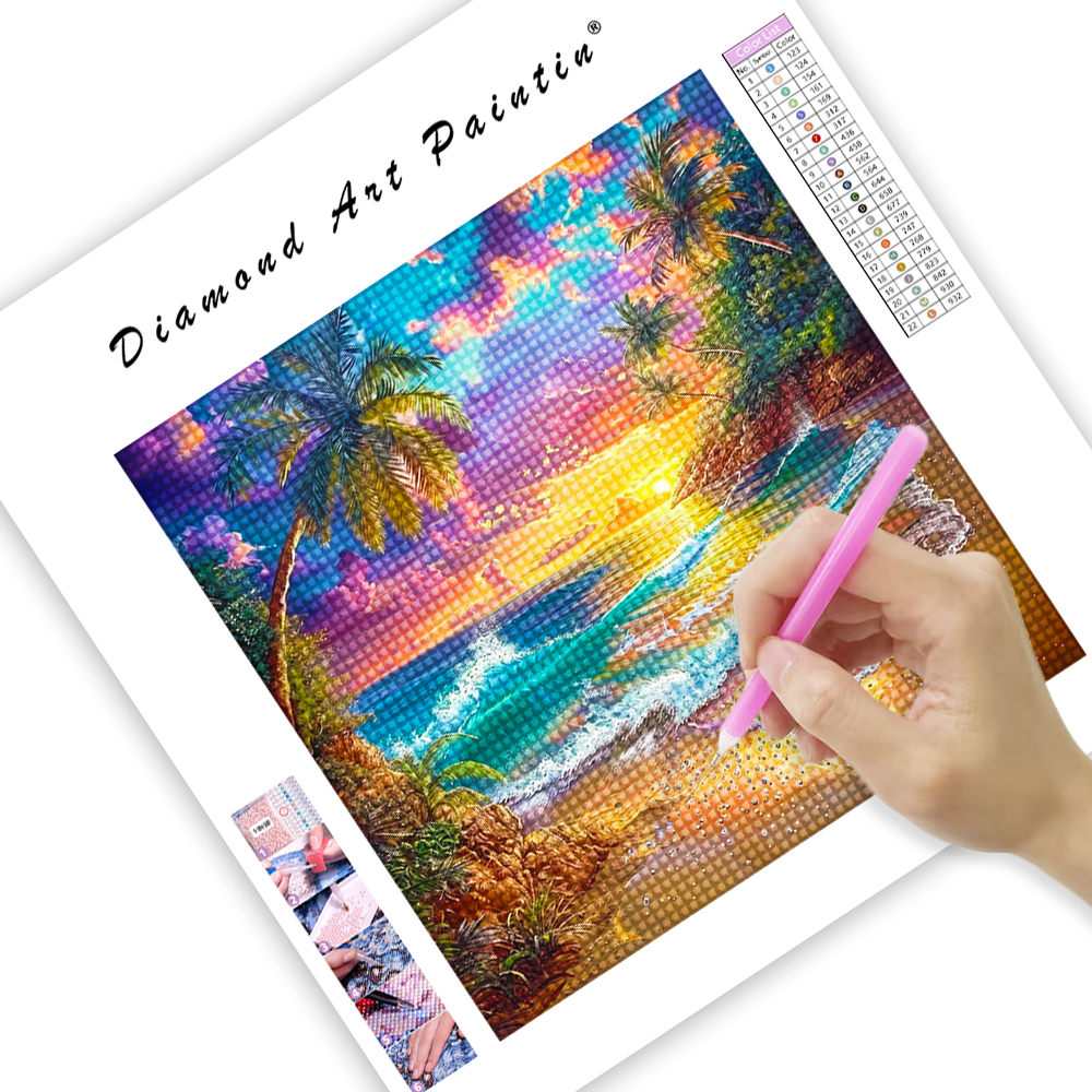 Tropical Sunny Palm Trees - Diamond Painting