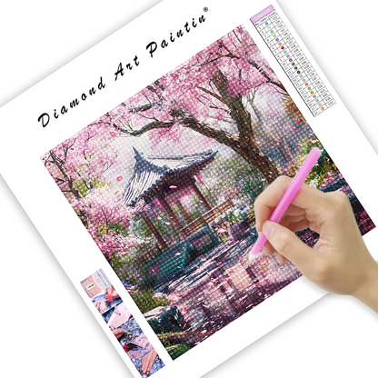 Cherry Blossom Garden-Diamond Painting