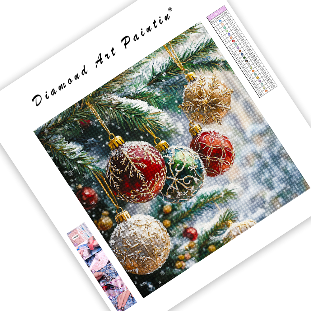 Christmas Snowflakes and Ornaments - Diamond Painting