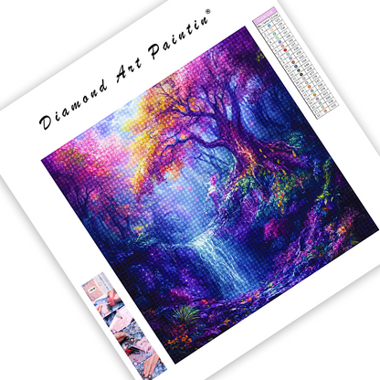 Glowing Trees Vibrant - Diamond Painting