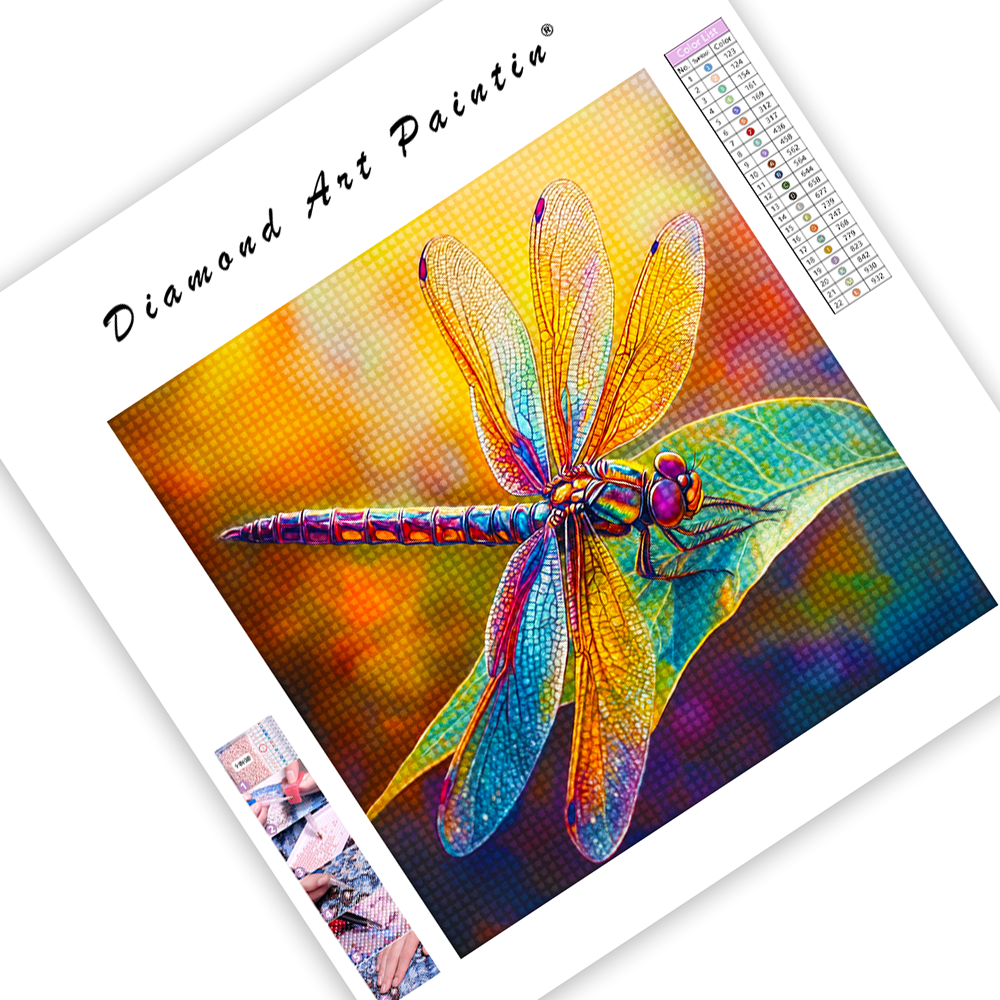 Colorful Dragonfly - Diamond Painting