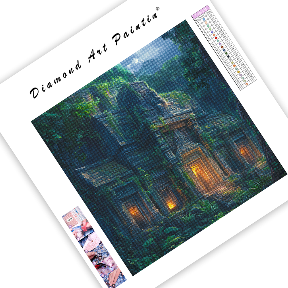 Ancient Temple In The Jungle - Diamond Painting