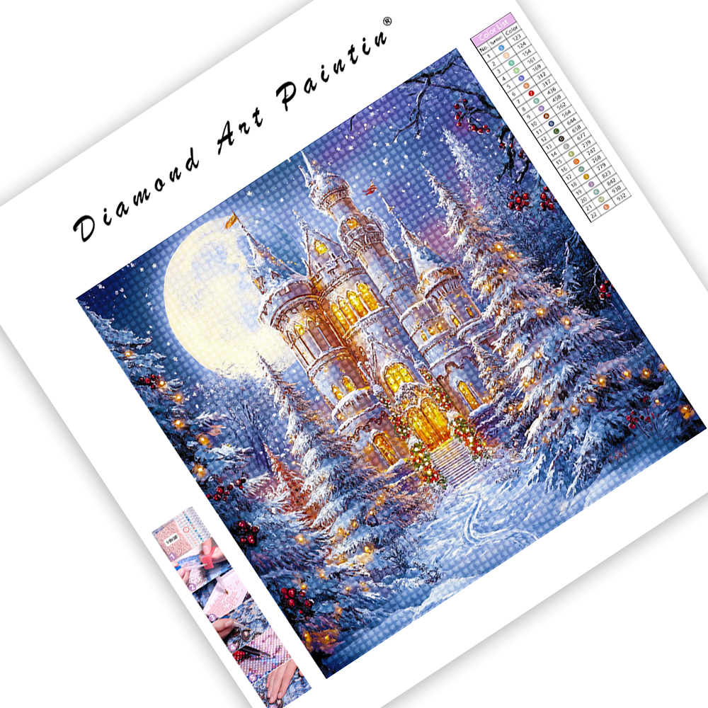 Snow Covered Castle - Diamond Painting