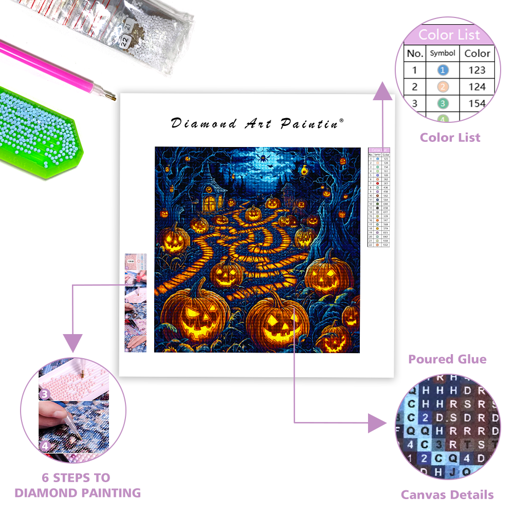 Pumpkin Lantern Maze - Diamond Painting