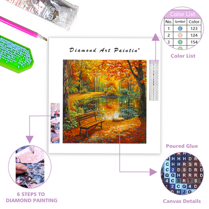 Fallen Leaves Pond - Diamond Painting