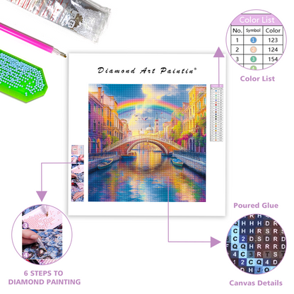 Vibrant City River - Diamond Painting