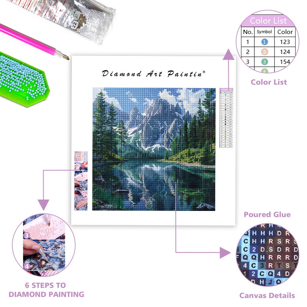 Pristine Mountain Lake - Diamond Painting