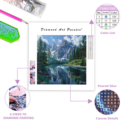 Pristine Mountain Lake - Diamond Painting