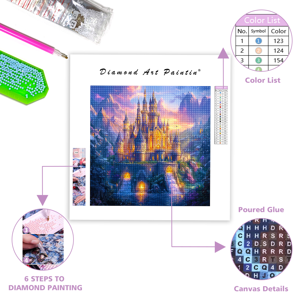 Castle Detailed Towers - Diamond Painting