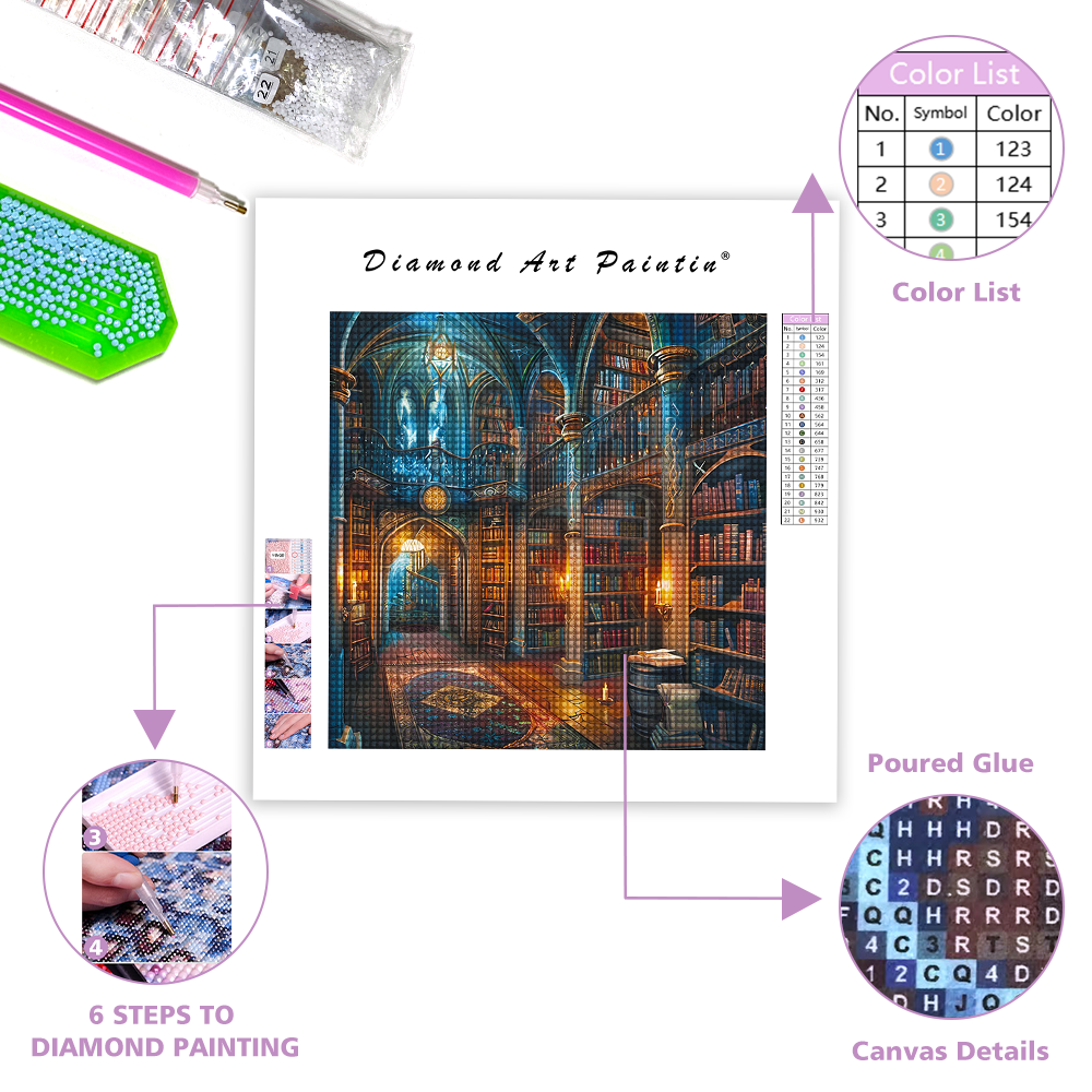 Fantasy Library - Diamond Painting