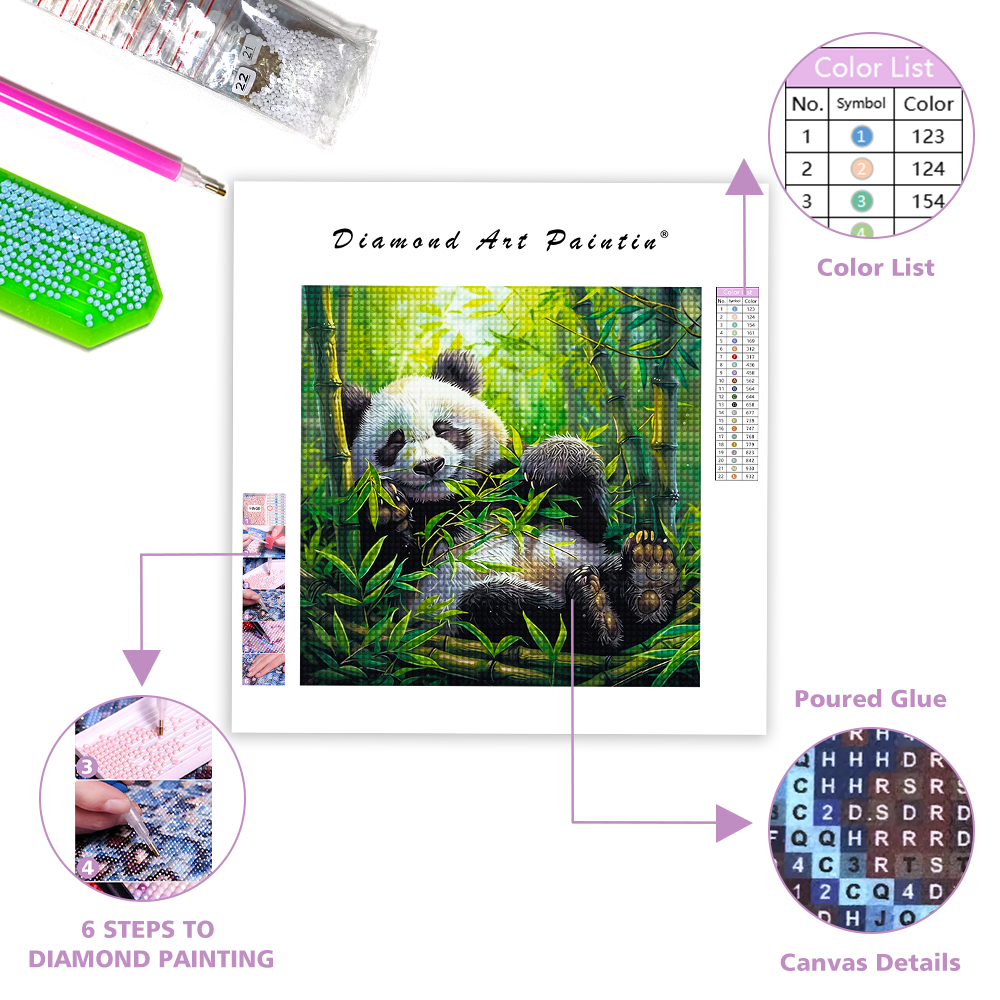 Lazy Panda - Diamond Painting