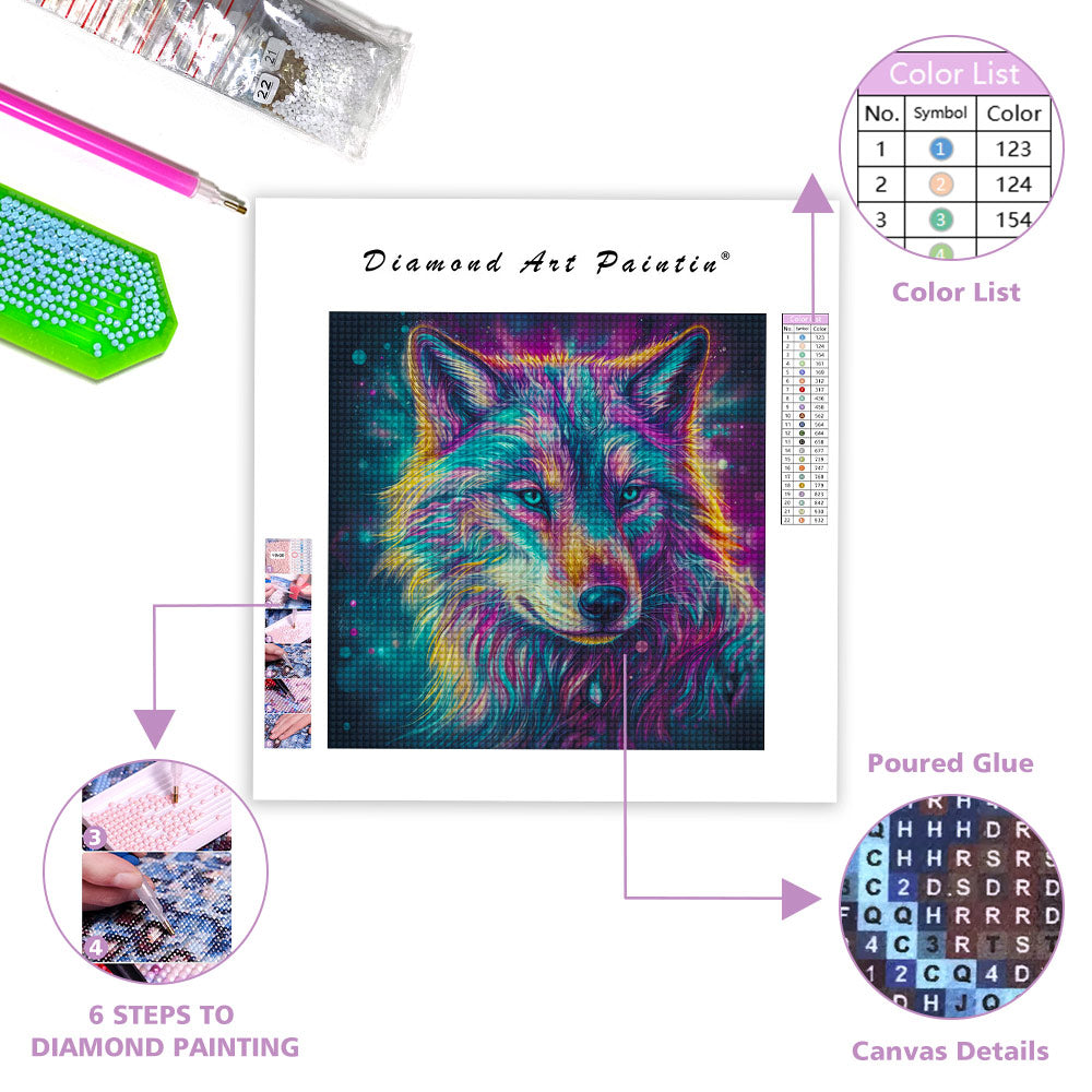 Ghost Wolf's Gaze - Diamond Painting