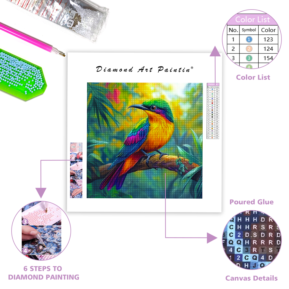 Vibrant Tropical Bird - Diamond Painting