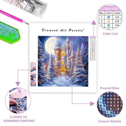 Snow Covered Castle - Diamond Painting