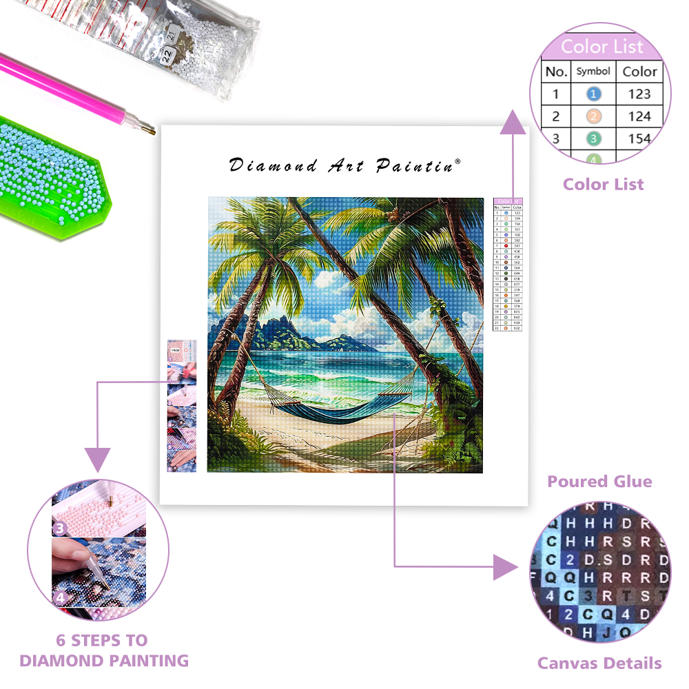 Relaxing Beach Hammock - Diamond Painting