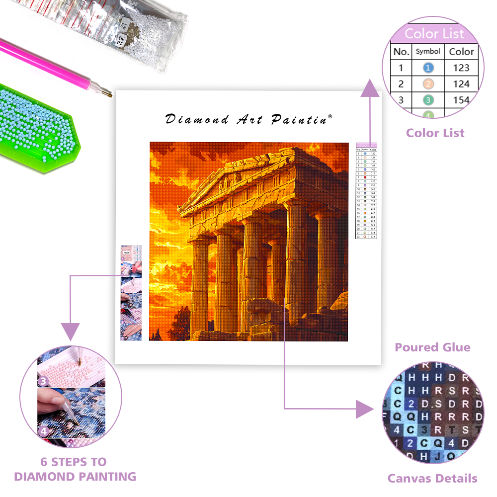 Greek Temple- Diamond Painting