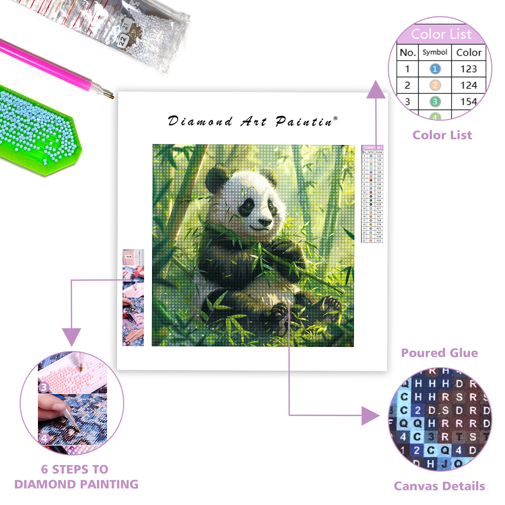 Panda In The Bamboo Forest - Diamond Painting