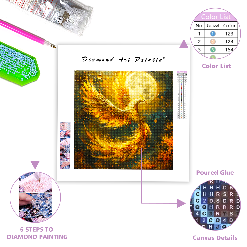 Golden Phoenix - Diamond Painting