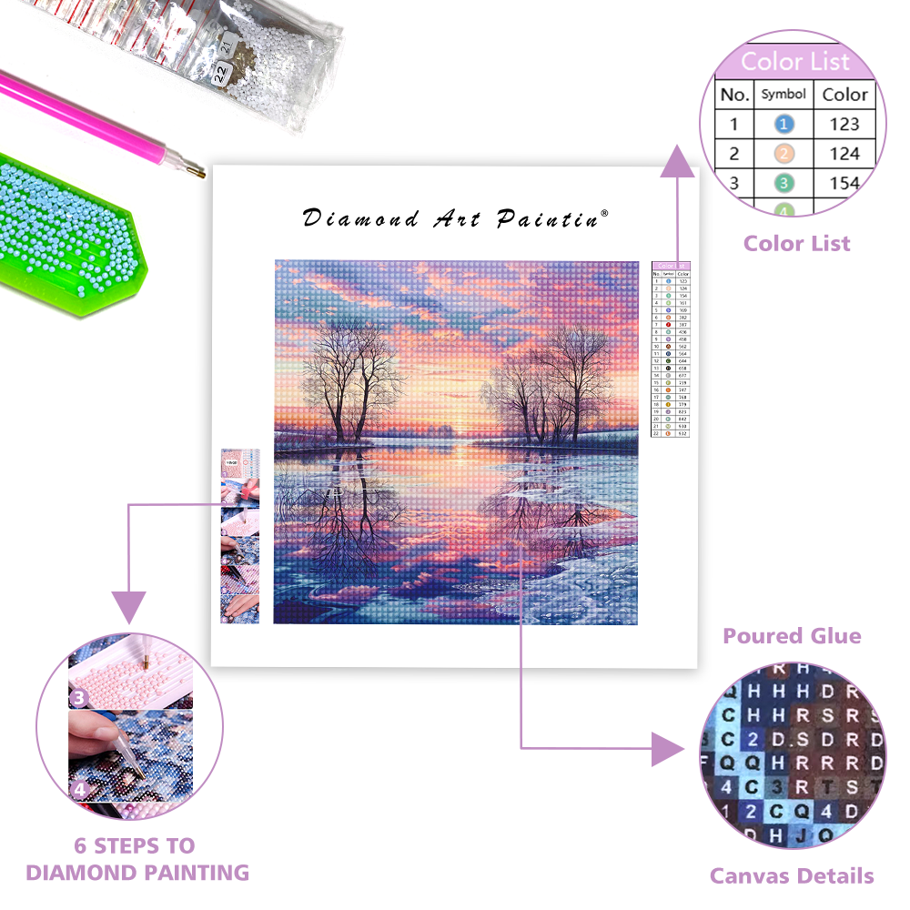 Sunset Lake - Diamond Painting