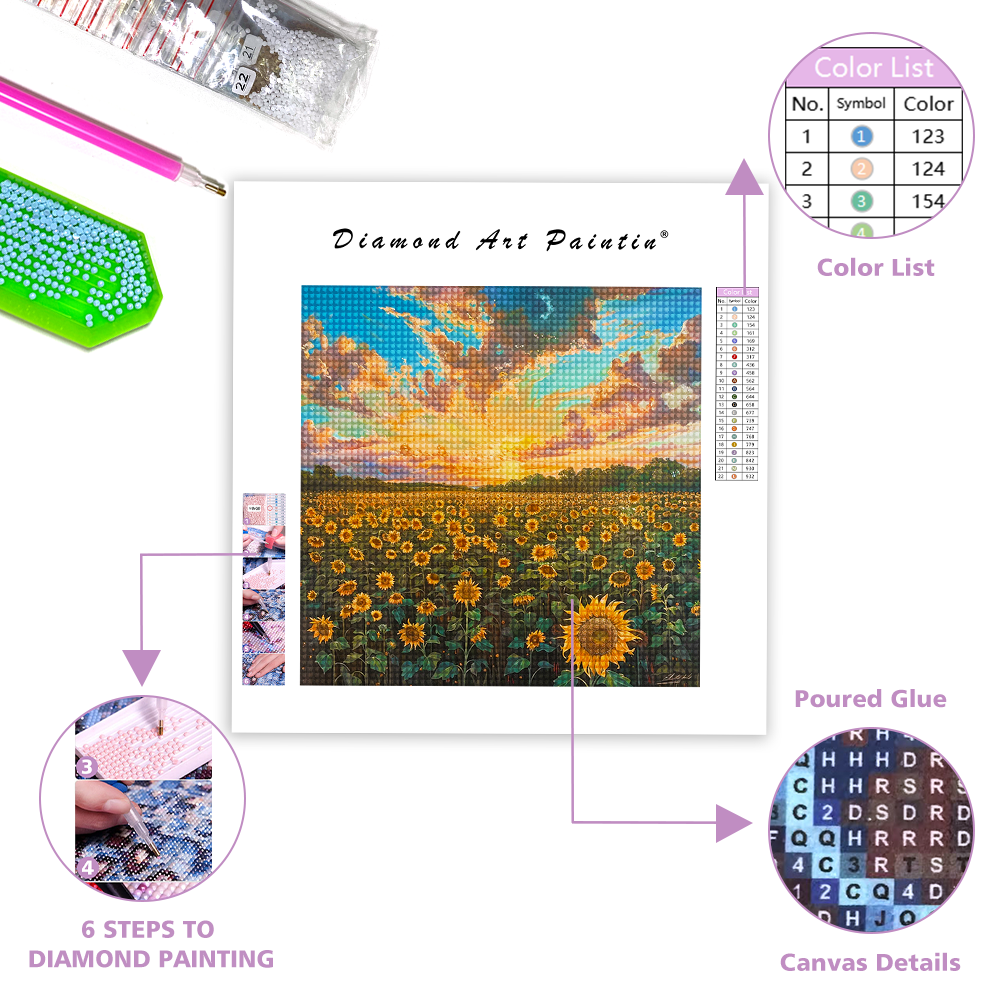 Sunflower Field - Diamond Painting