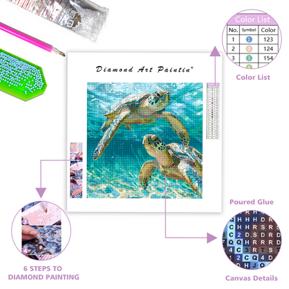 Blue Sea Turtle - Diamond Painting