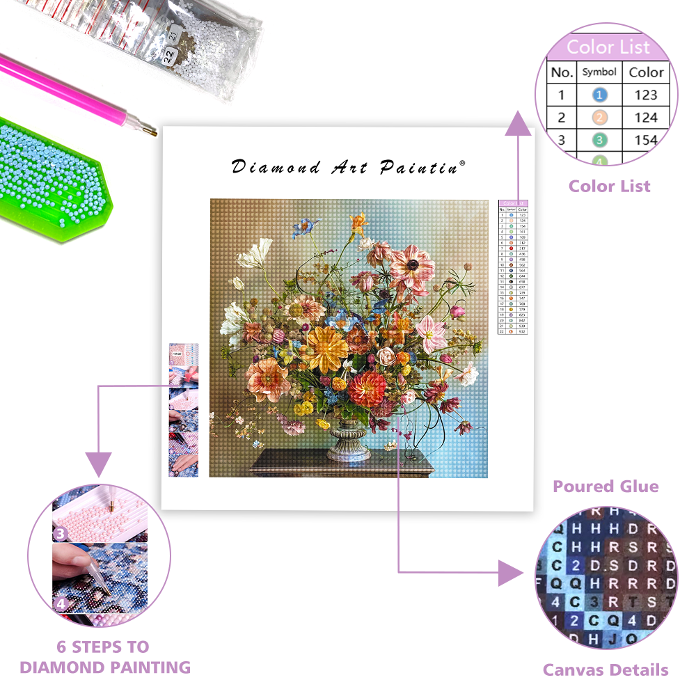 Flower Basket - Diamond Painting