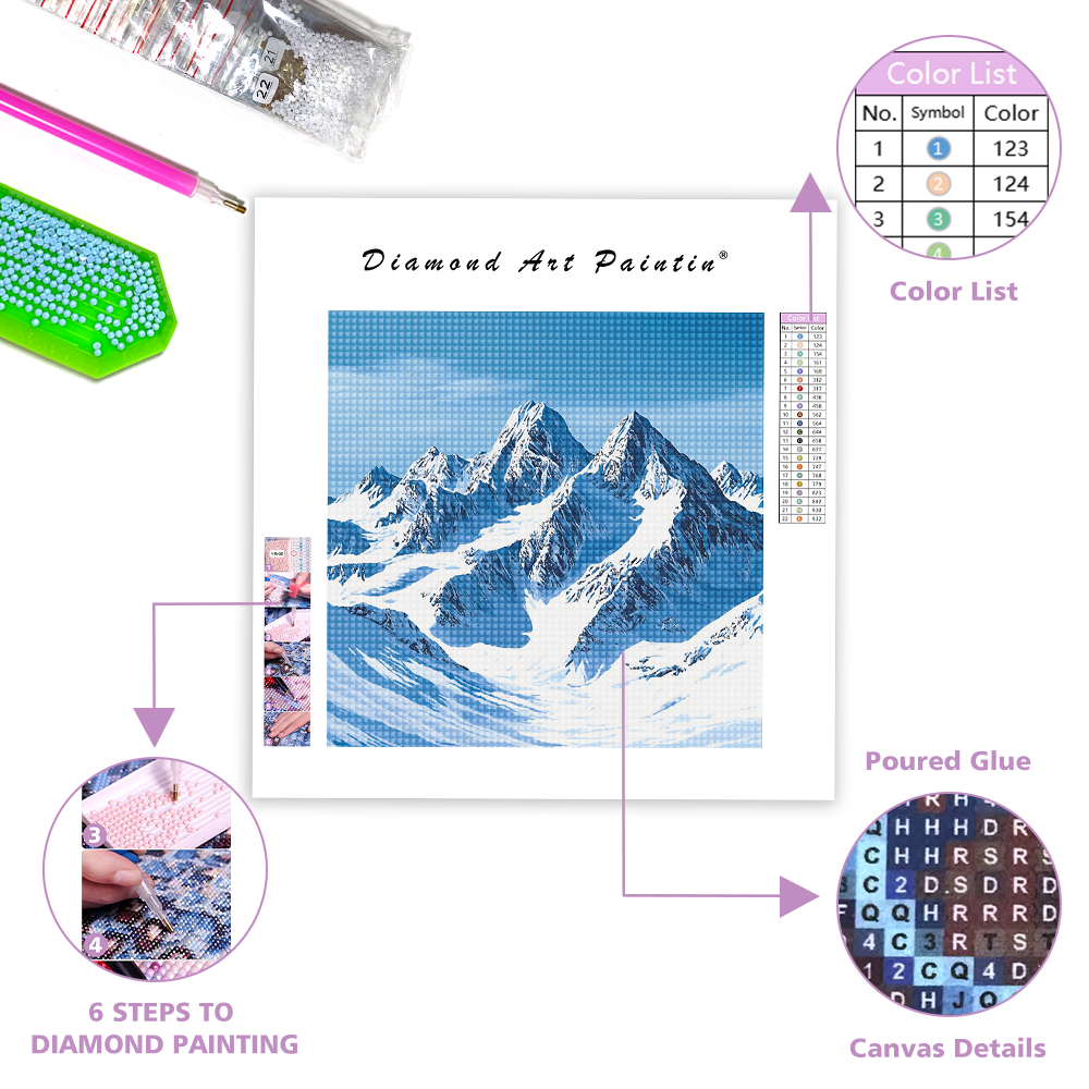 Snow Covered Mountains - Diamond Painting