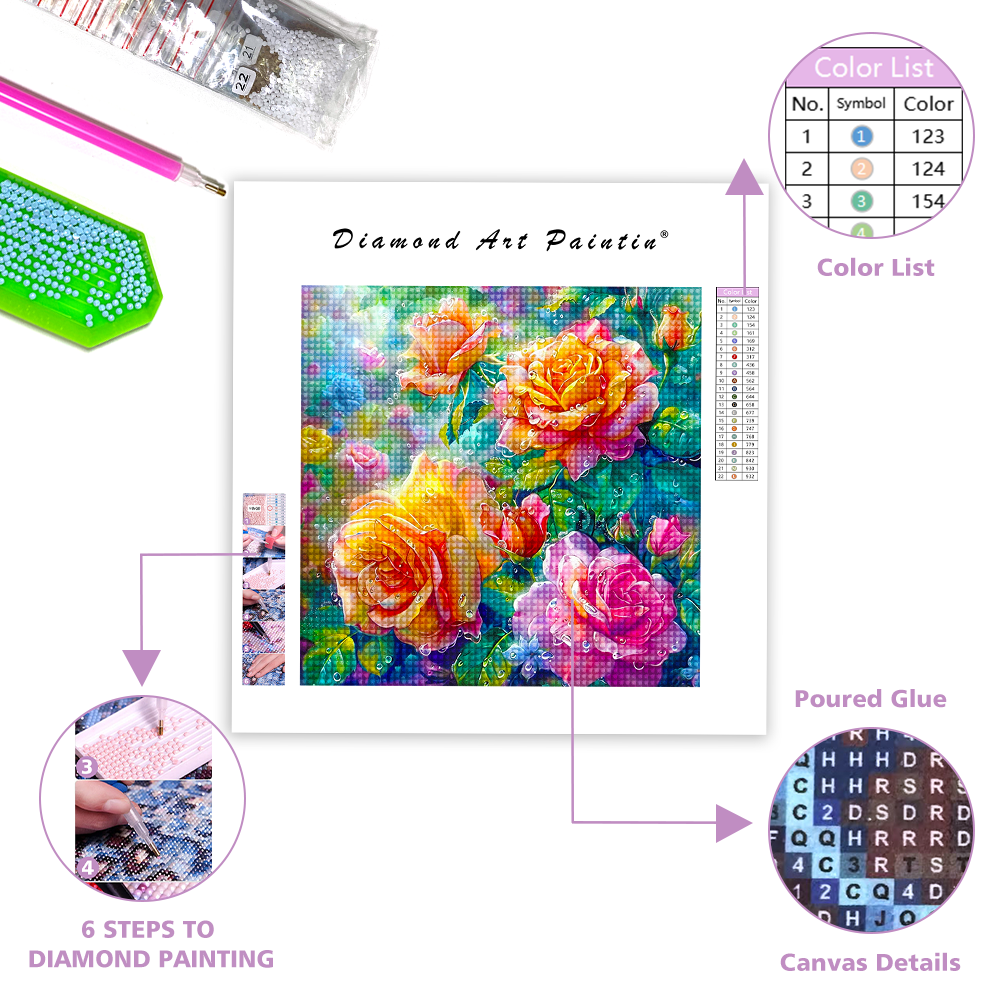 Dew Rose - Diamond Painting