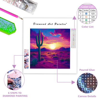 Vibrant Desert At Suns - Diamond Painting