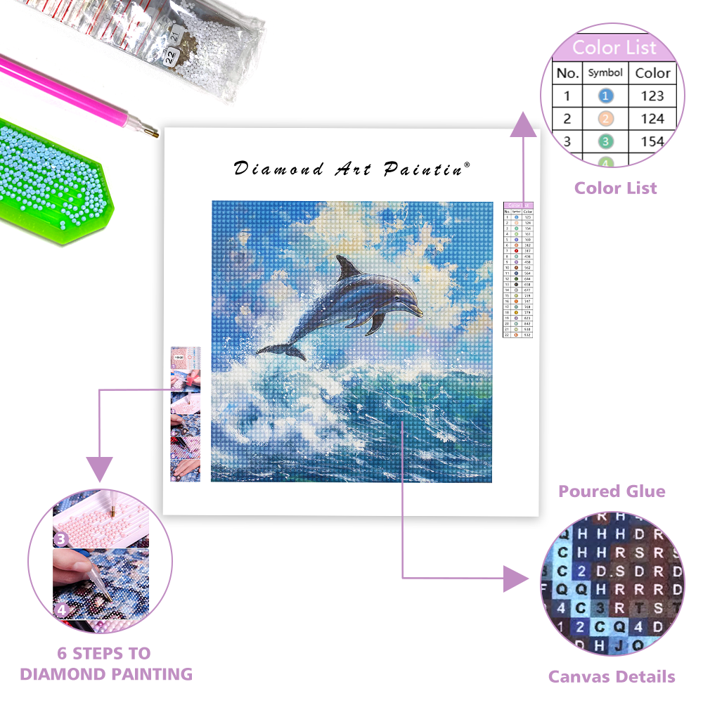 Dolphin Jumping Out Of The Sea-Diamond Painting