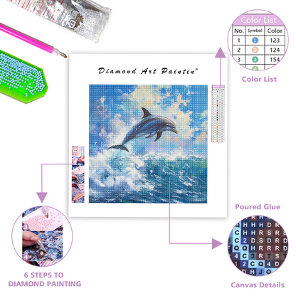 Dolphin Jumping Out Of The Sea-Diamond Painting