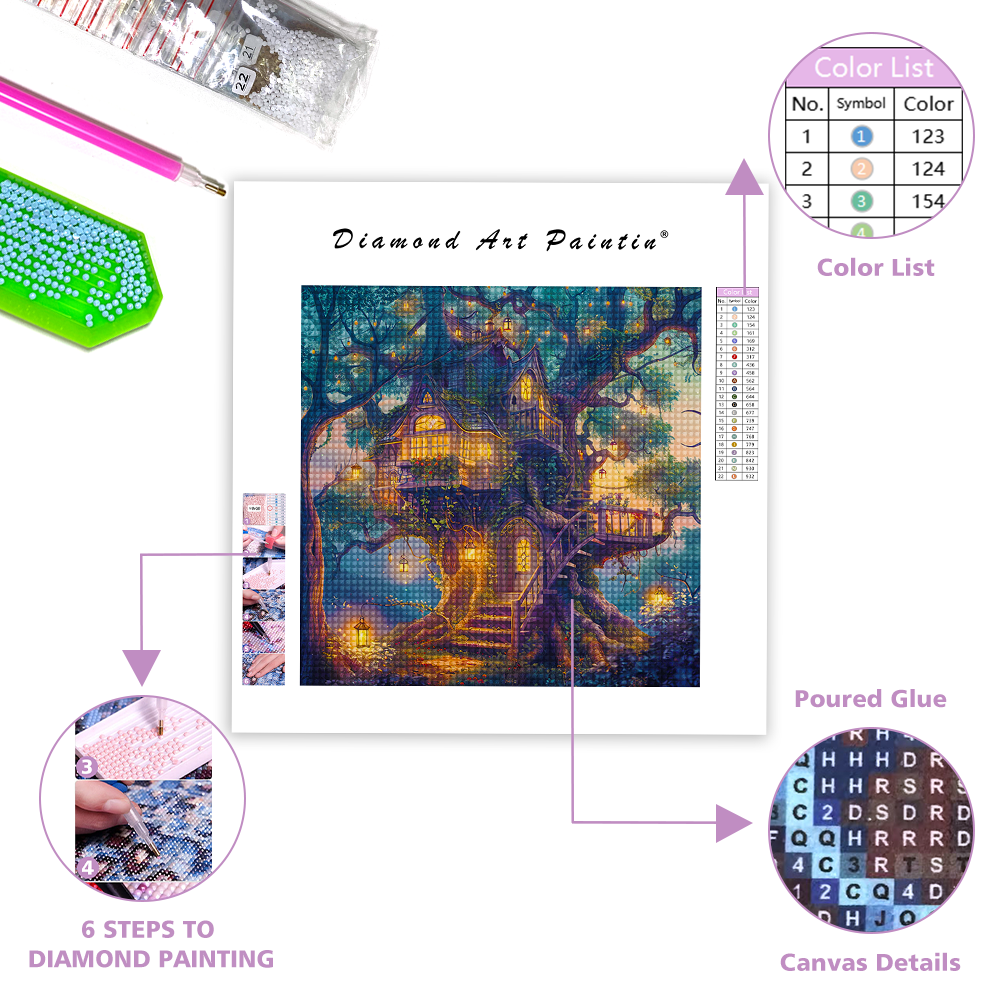 Fantasy Tree House - Diamond Painting