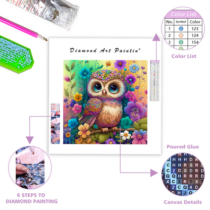 Cute Fluffy Baby Owl - Diamond Painting