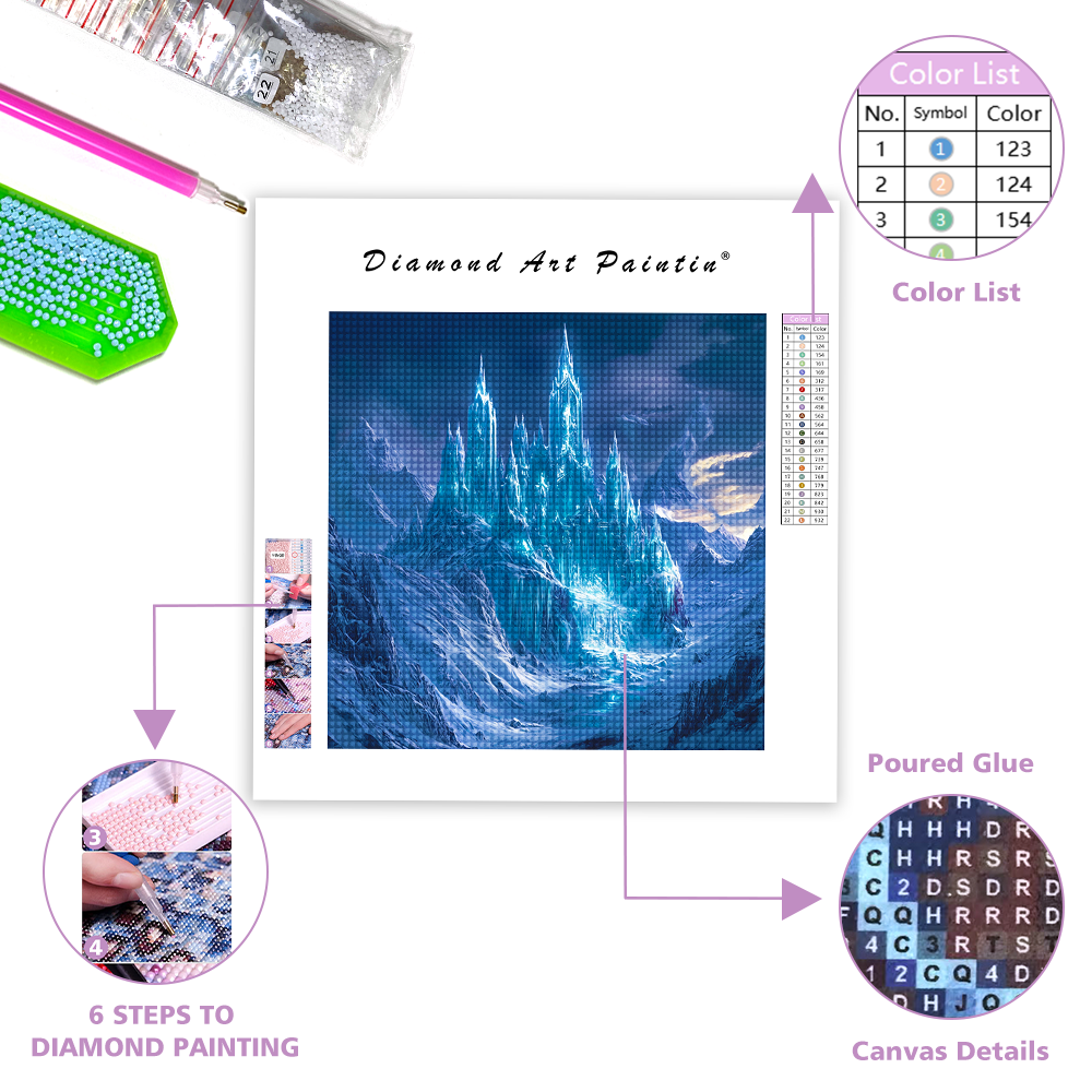 Ice Castle Glowing - Diamond Painting