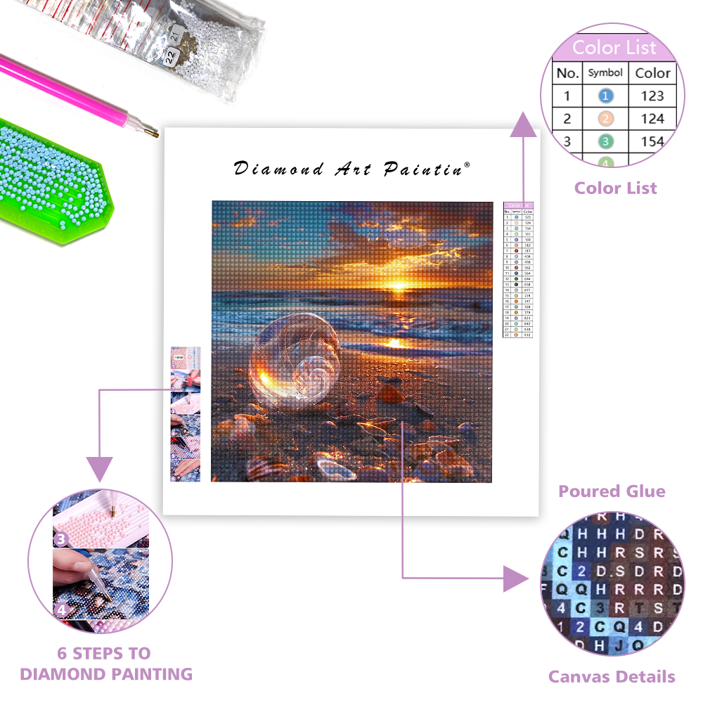 Beach At Sunset - Diamond Painting