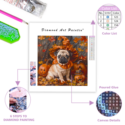 Halloween Pug - Diamond Painting