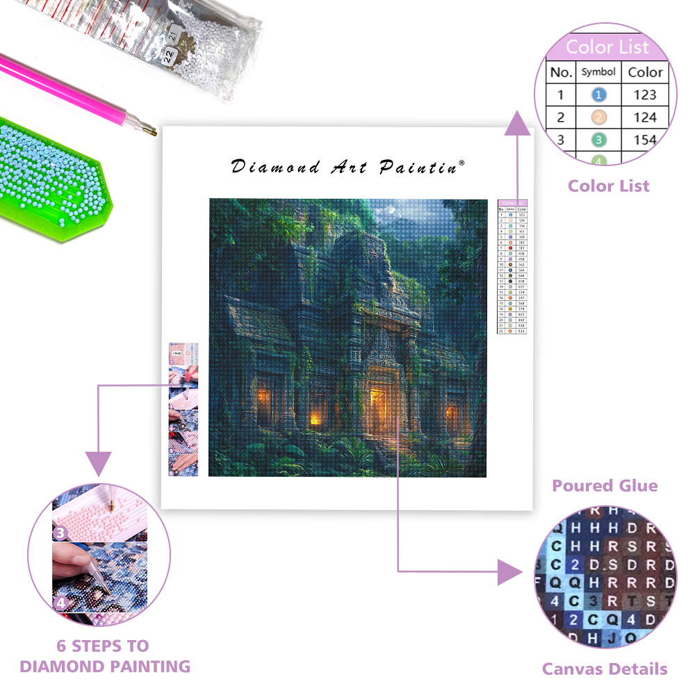 Ancient Temple In The Jungle - Diamond Painting