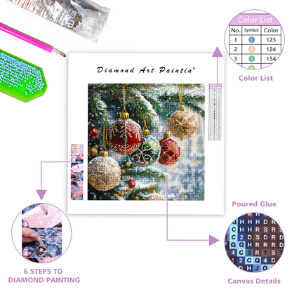 Christmas Snowflakes and Ornaments - Diamond Painting