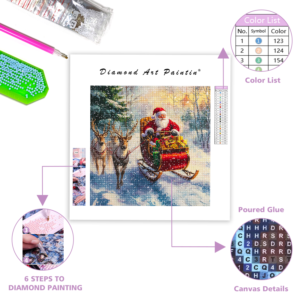 Santa Claus Riding - Diamond Painting