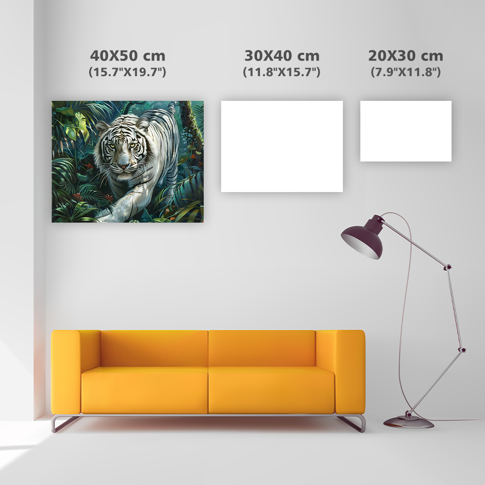 White Tiger In The Forest - Diamond Painting