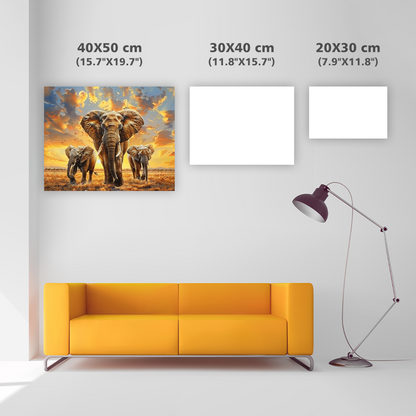 Elephant At Sunset - Diamond Painting