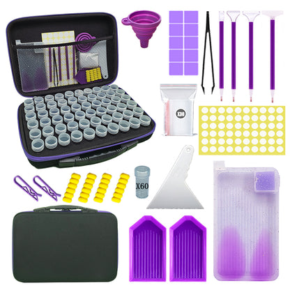 DIY Diamond Painting Tool Box Black Bag Purple Zipper Handbag