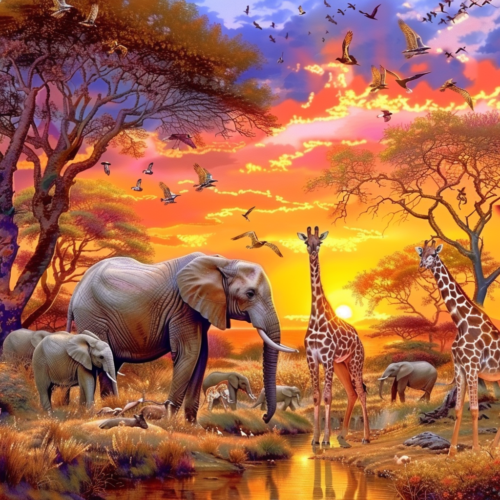 Fauna At Dusk - Diamond Painting