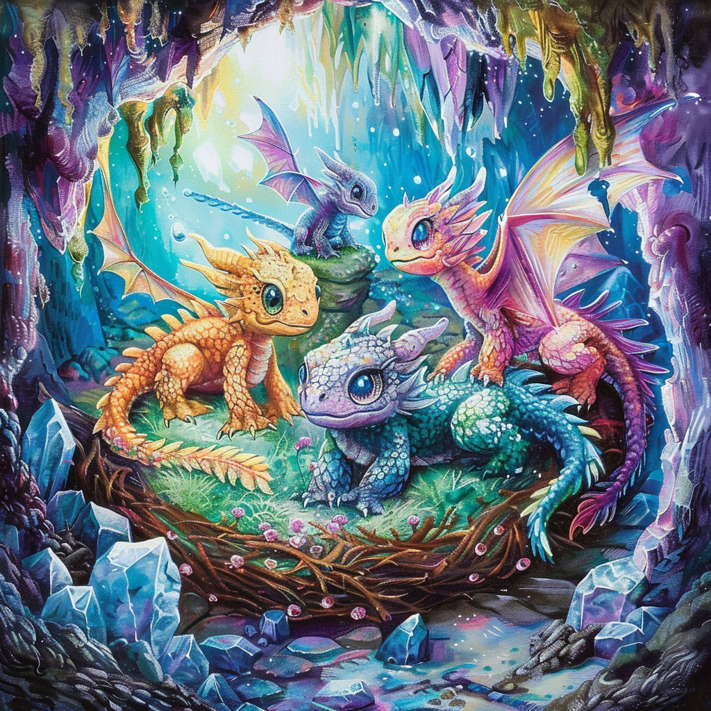 Cute Baby Dragons - Diamond Painting