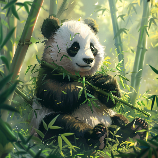 Panda In The Bamboo Forest - Diamond Painting