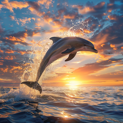 Dolphin Sunset - Diamond Painting