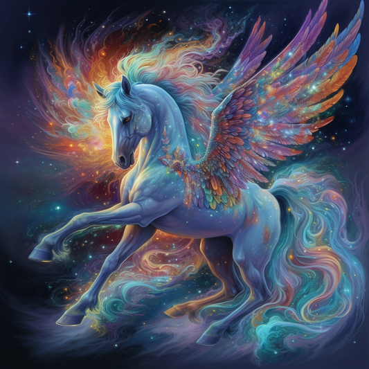 Pegasus With Glowing - Diamond Painting