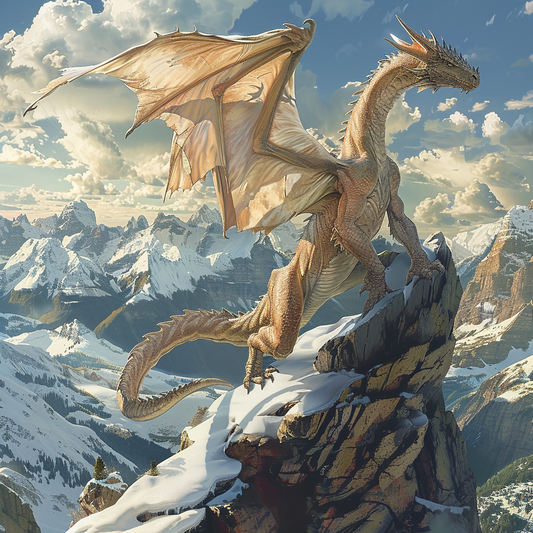 Holy Dragon On Snow Mountain - Diamond Painting